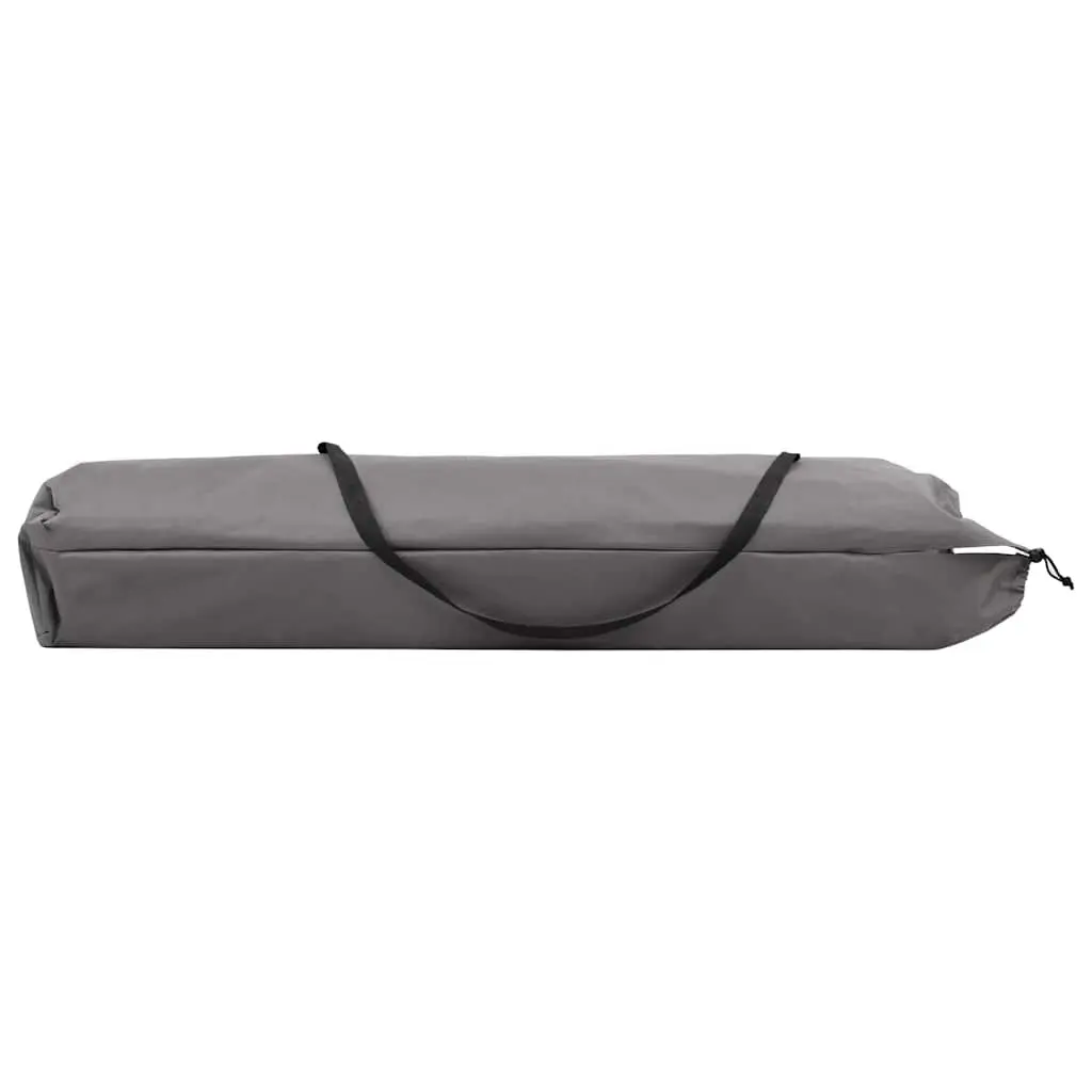 Folding Sun Lounger Grey Two Person Elevated Steel Frame Outdoor Camping Bed