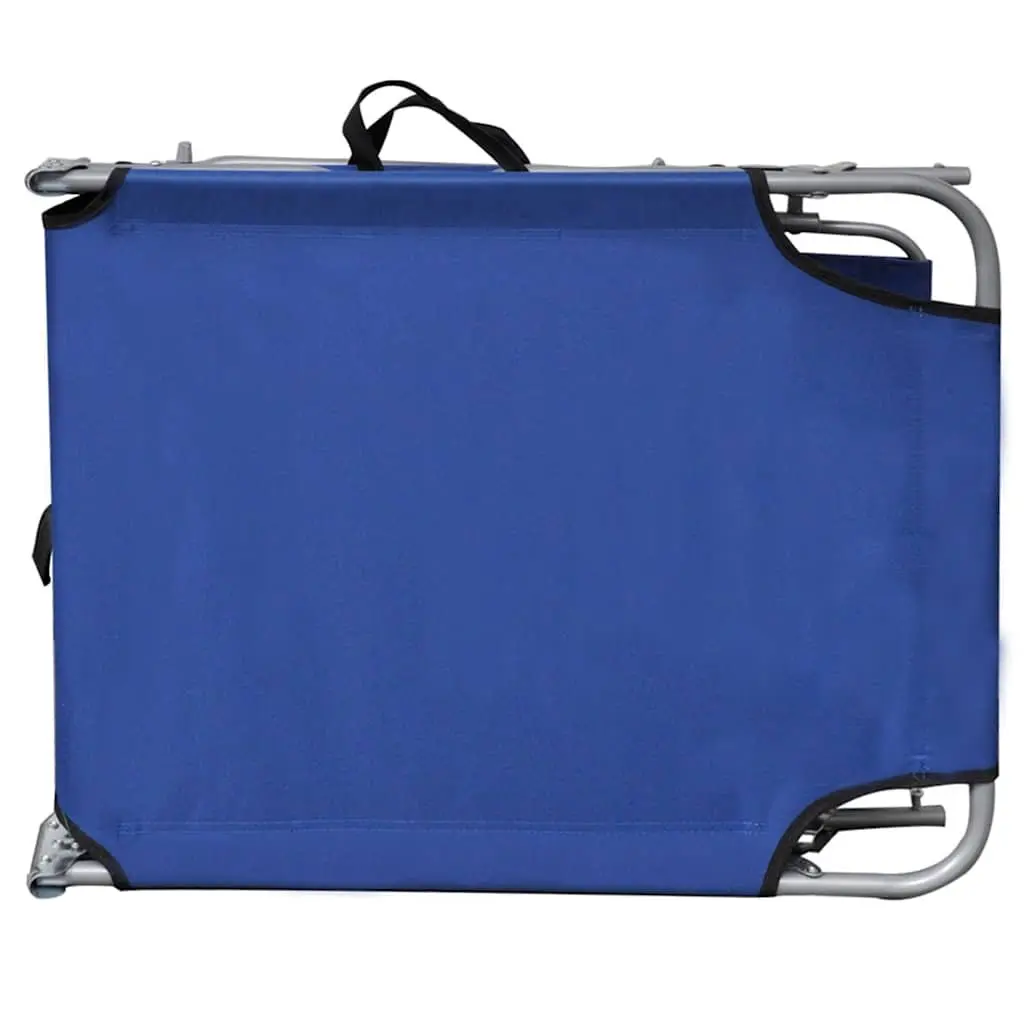 Adjustable Backrest Sun Lounger Blue Folding Canopy for Outdoor Patio Garden