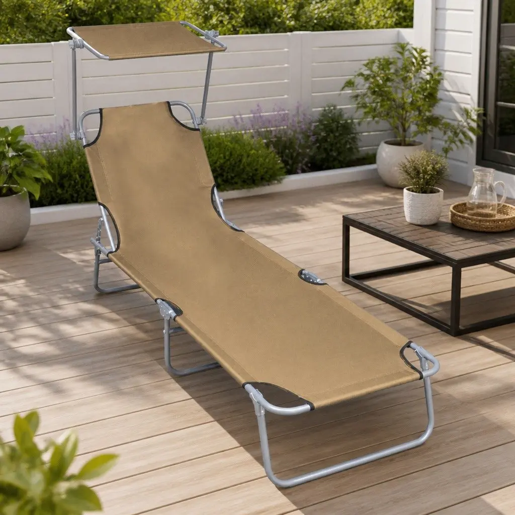 Sun Lounger with Canopy