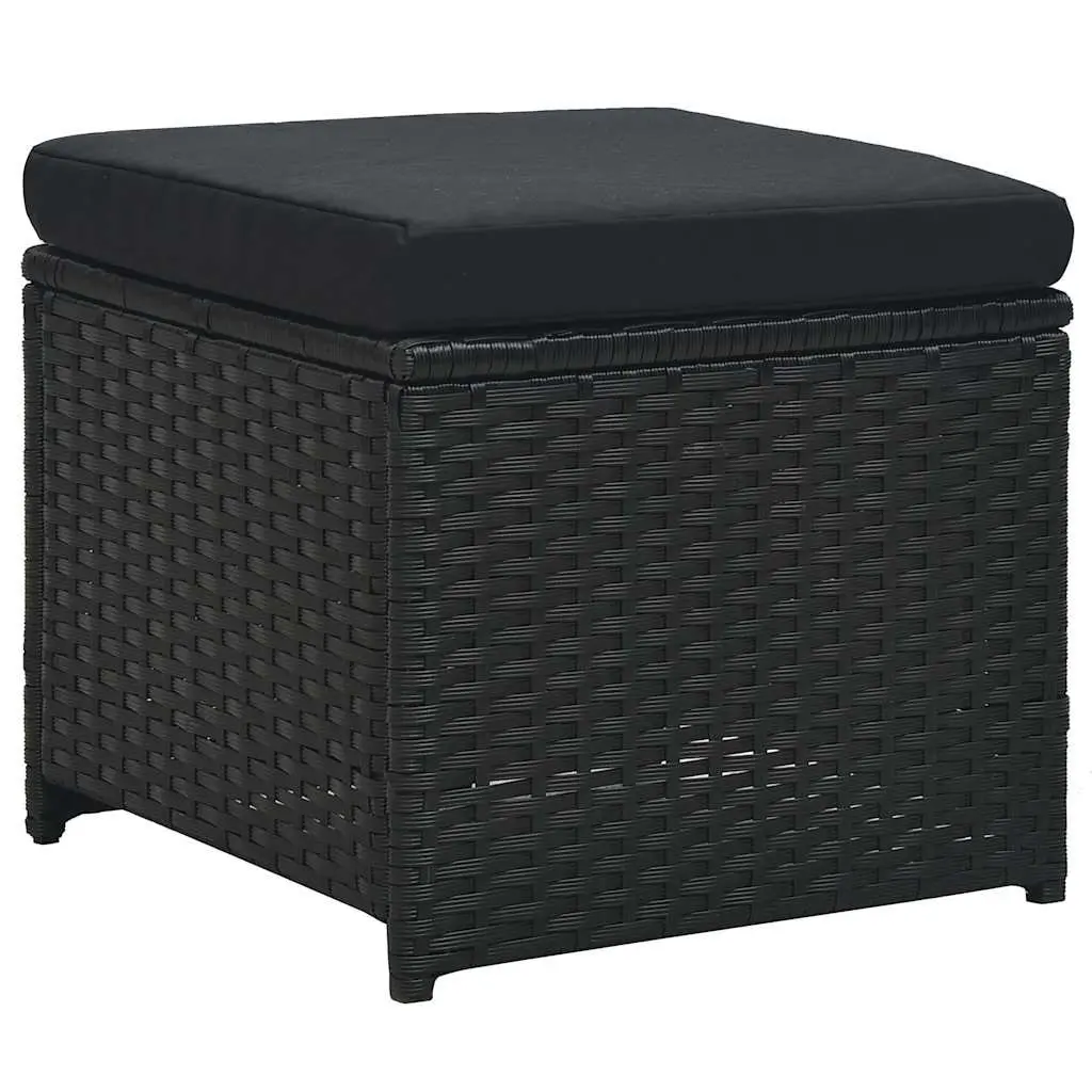 Garden Lounge Set 6 Piece Poly Rattan Outdoor Furniture Black Patio Sofa with