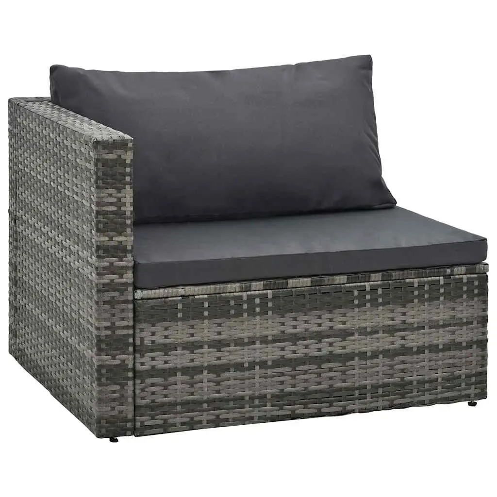 Garden Lounge Set 5 Piece Outdoor Patio Furniture Poly Rattan Grey Sofa