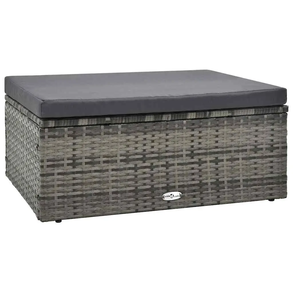 Garden Lounge Set 5 Piece Outdoor Patio Furniture Poly Rattan Grey Sofa