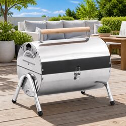Portable Tabletop Charcoal BBQ Grill with Dual Grids