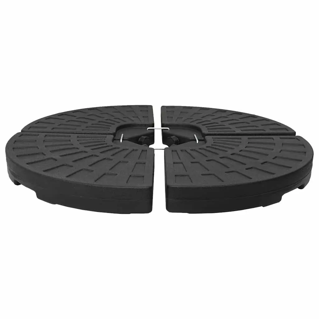 Umbrella Base Black Set of 4 Heavy Duty Water Sand Fillable Fan-shaped