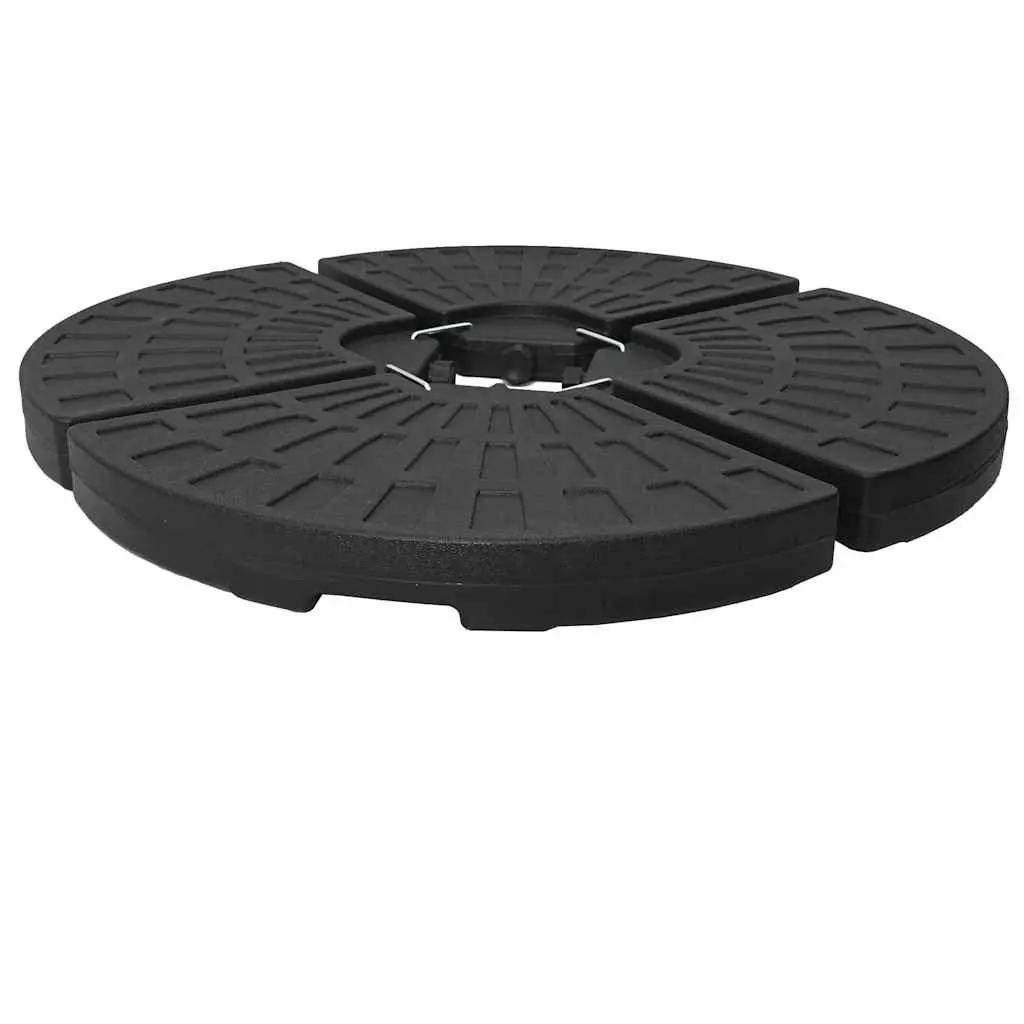 Umbrella Base Black Set of 4 Heavy Duty Water Sand Fillable Fan-shaped