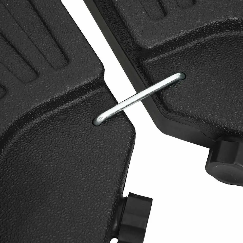 Umbrella Base Black Set of 4 Heavy Duty Water Sand Fillable Fan-shaped