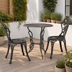 Compact 3 Piece Outdoor Bistro Set, Perfect for Balconies