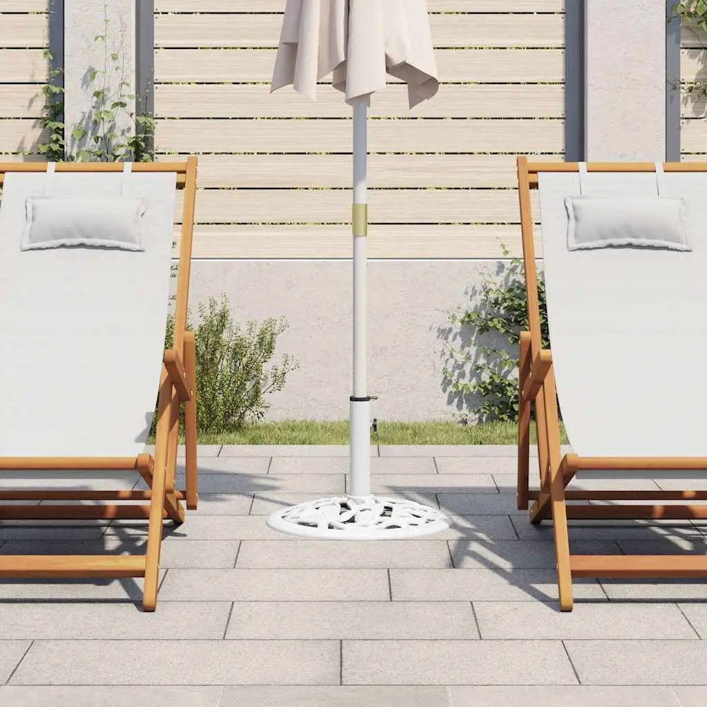 Umbrella Base White Cast Iron Stable Outdoor Support Stand