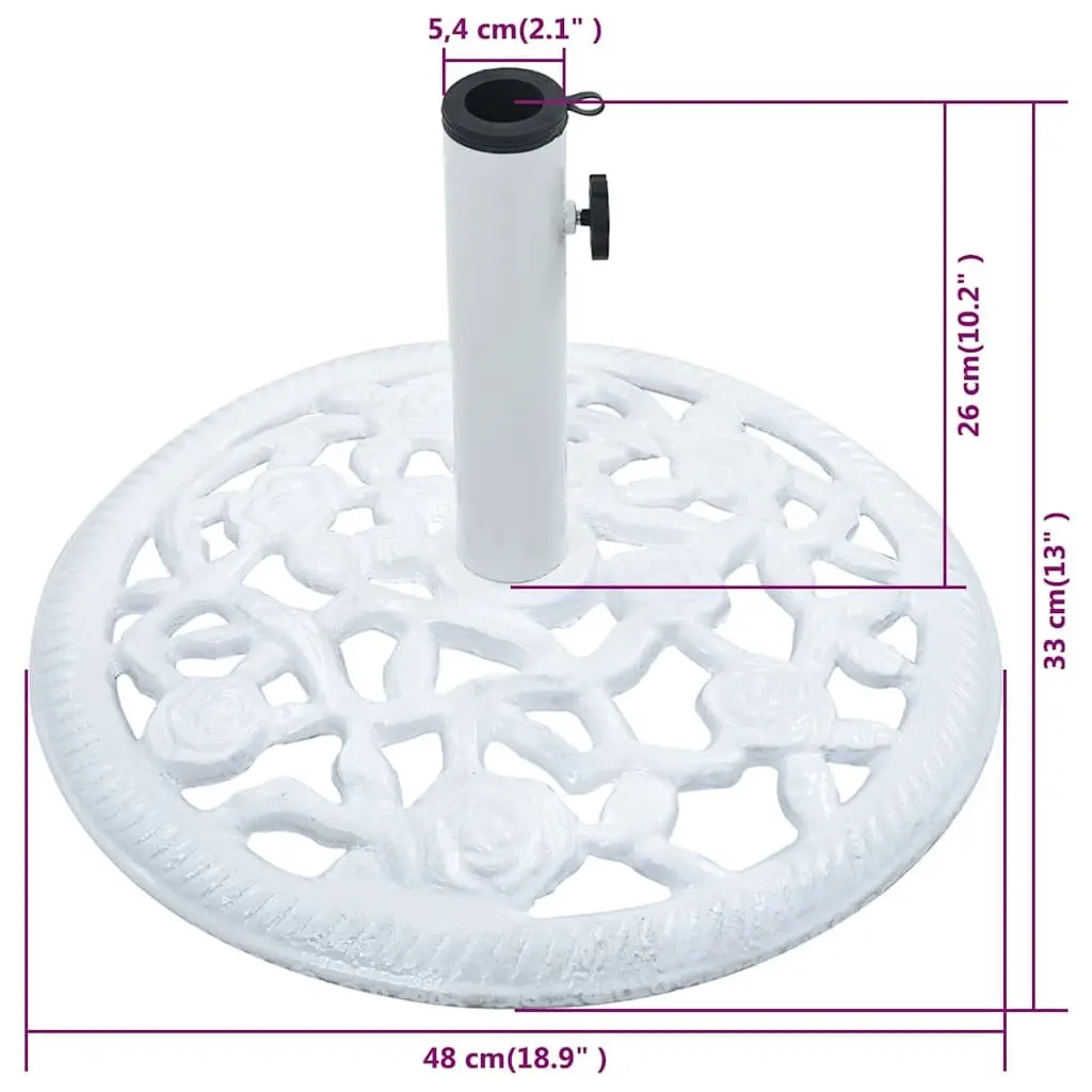 Umbrella Base White Cast Iron Stable Outdoor Support Stand