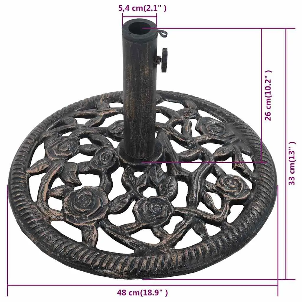 Cast Iron Umbrella Base 12kg Outdoor Garden Patio Stand Holder Heavy Duty Sturdy
