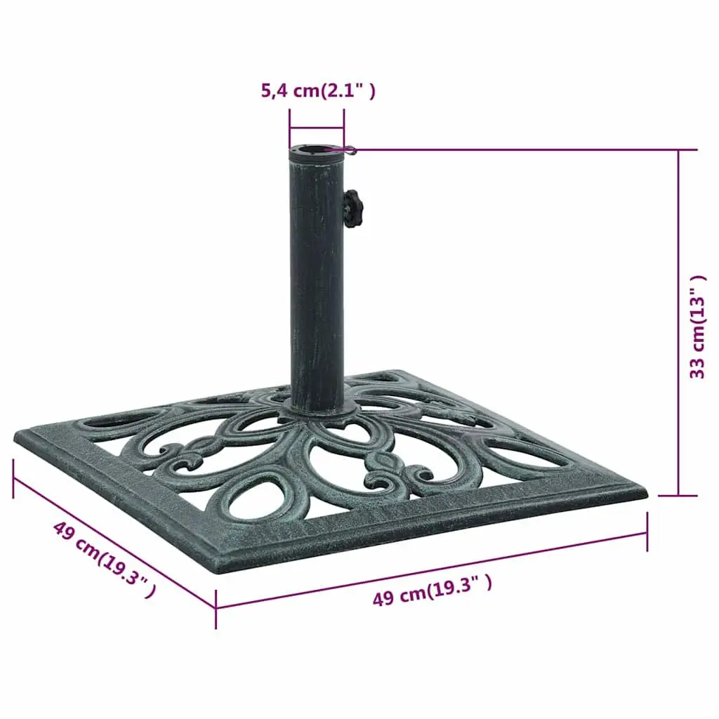 Umbrella Base Cast Iron Green Garden Outdoor Parasol Stand Pole Holder 49cm