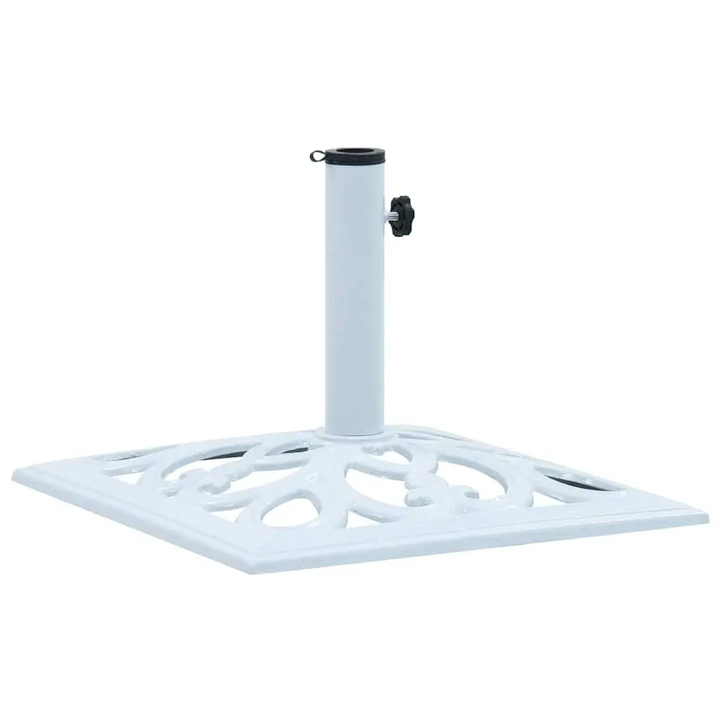 Cast Iron Umbrella Base White Outdoor Heavy Duty Stand Holder 49cm