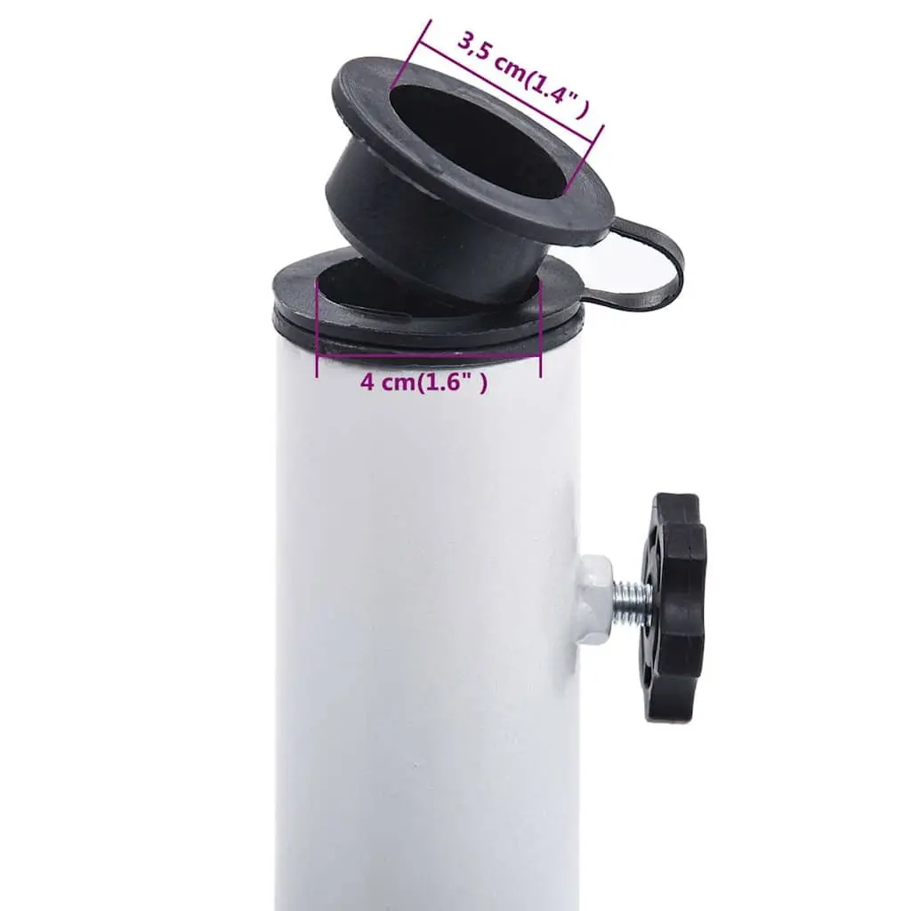 Cast Iron Umbrella Base White Outdoor Heavy Duty Stand Holder 49cm