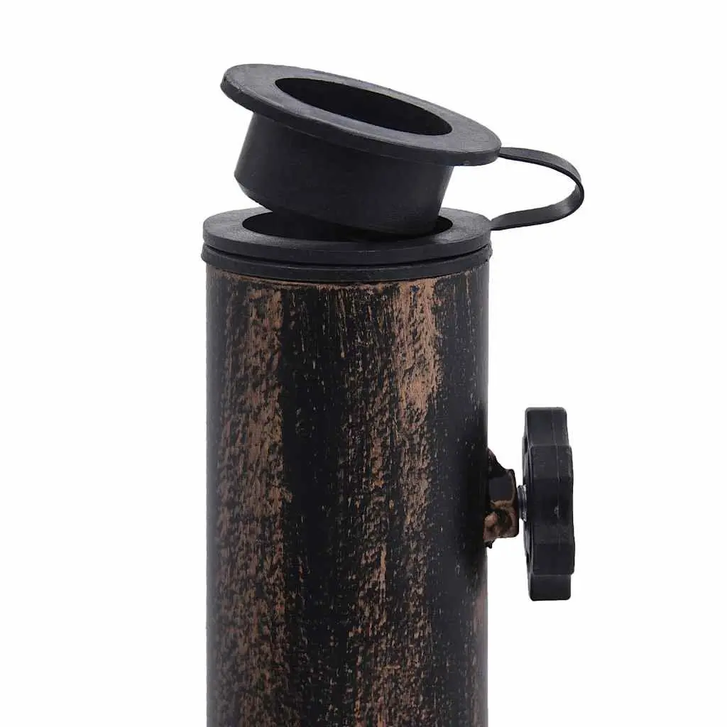 Cast Iron Umbrella Base Brown Outdoor Stand 49cm Weighted Support for Garden Patio