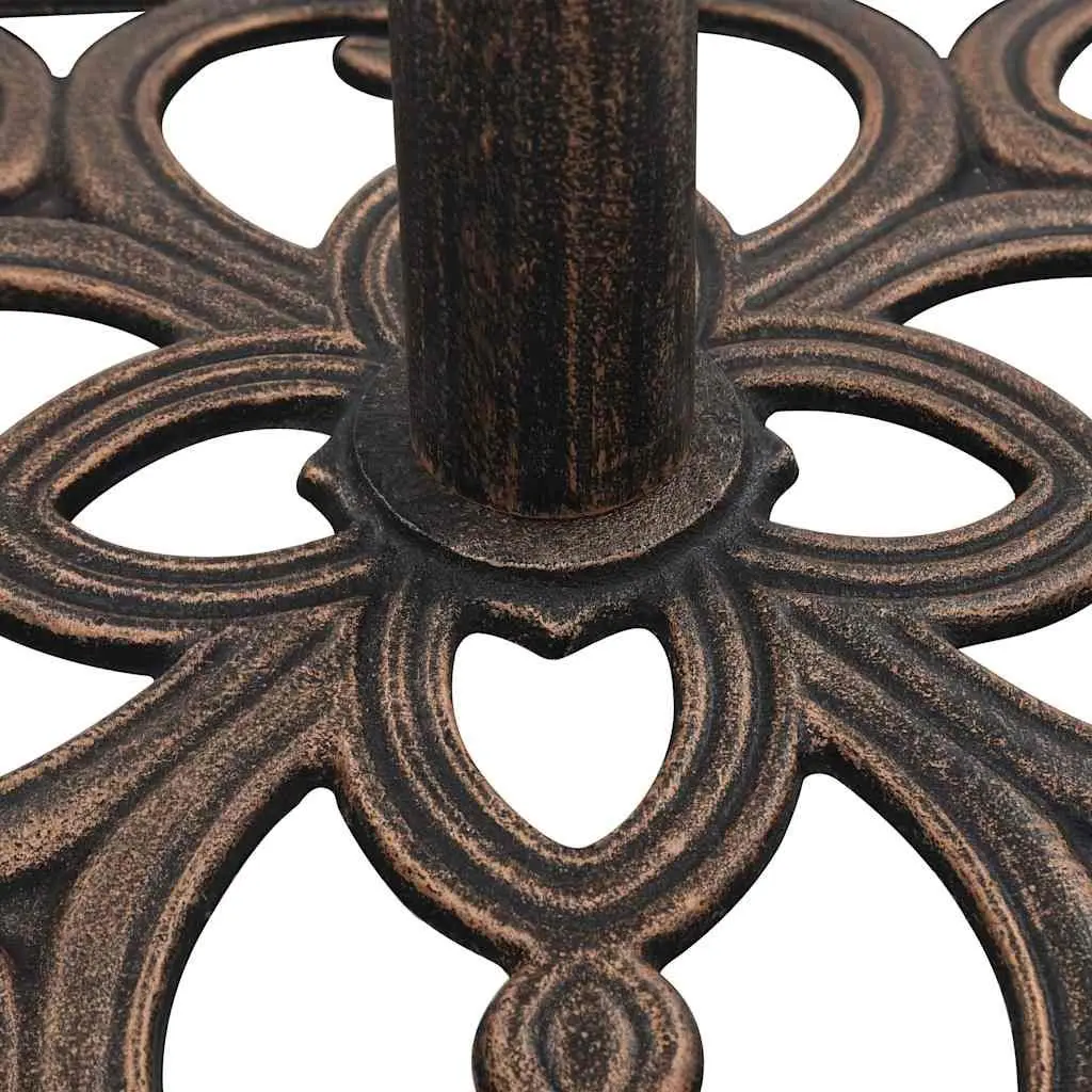 Cast Iron Umbrella Base Brown Outdoor Stand 49cm Weighted Support for Garden Patio
