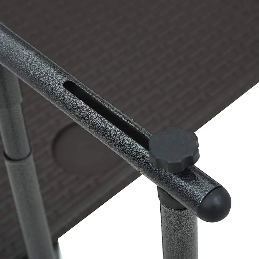 Hanging Balcony Table Foldable Outdoor Coffee Worktop Steel Frame Rattan Look