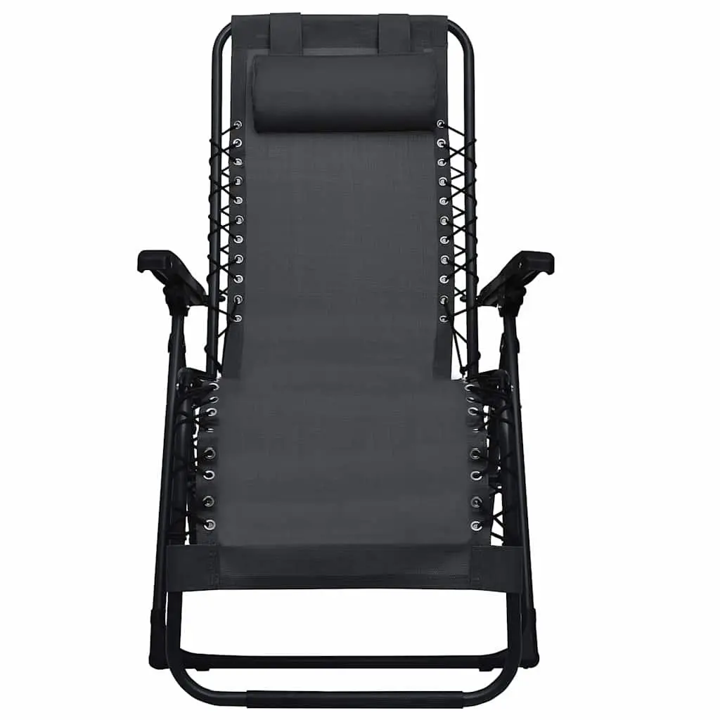 Black Textilene Deck Chair