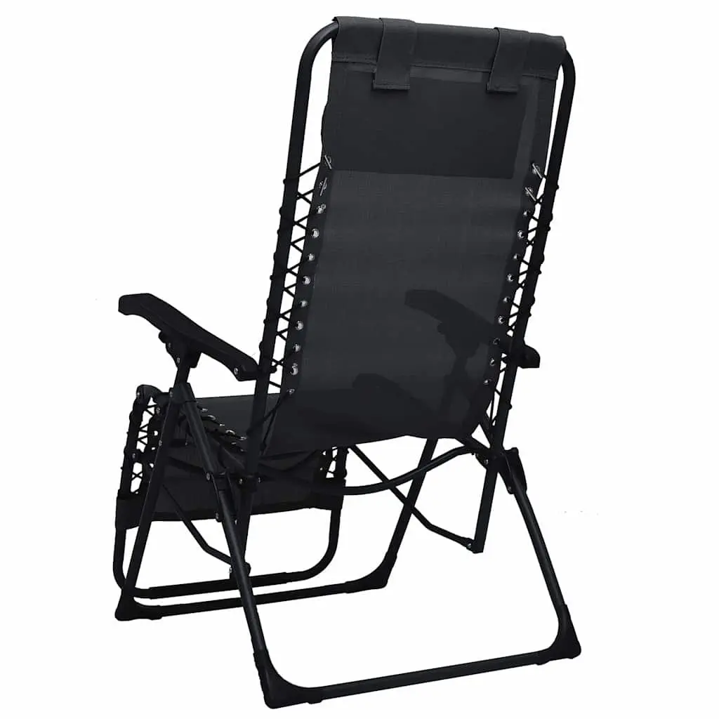 Black Textilene Deck Chair