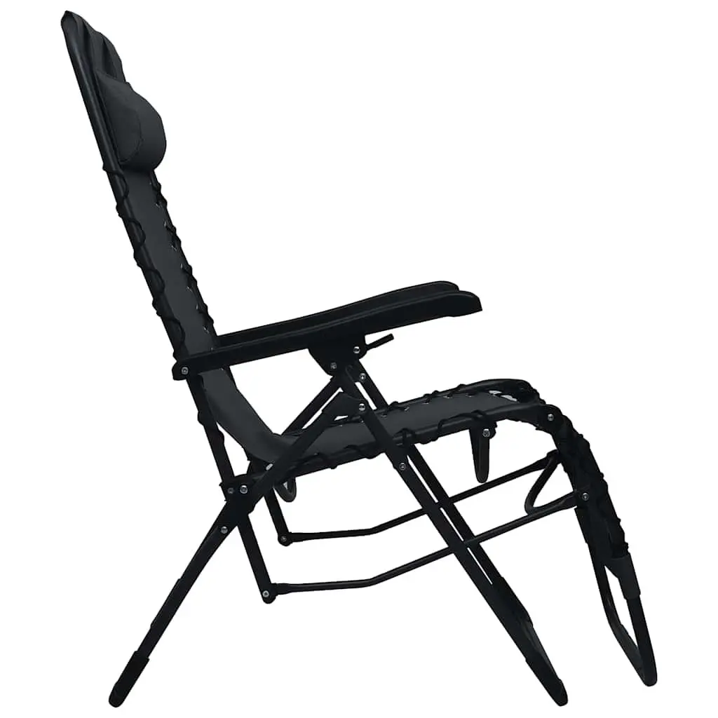 Black Textilene Deck Chair