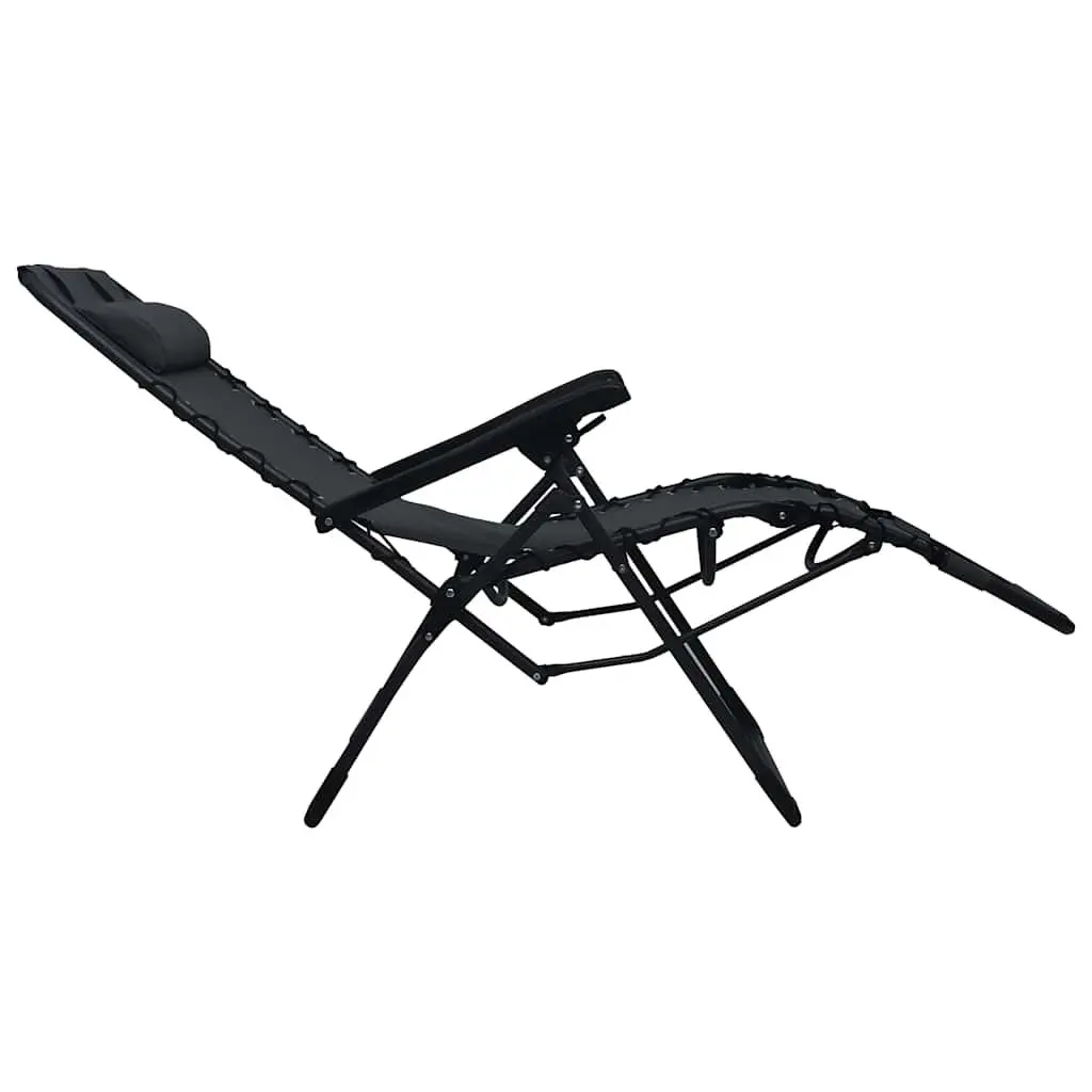 Black Textilene Deck Chair