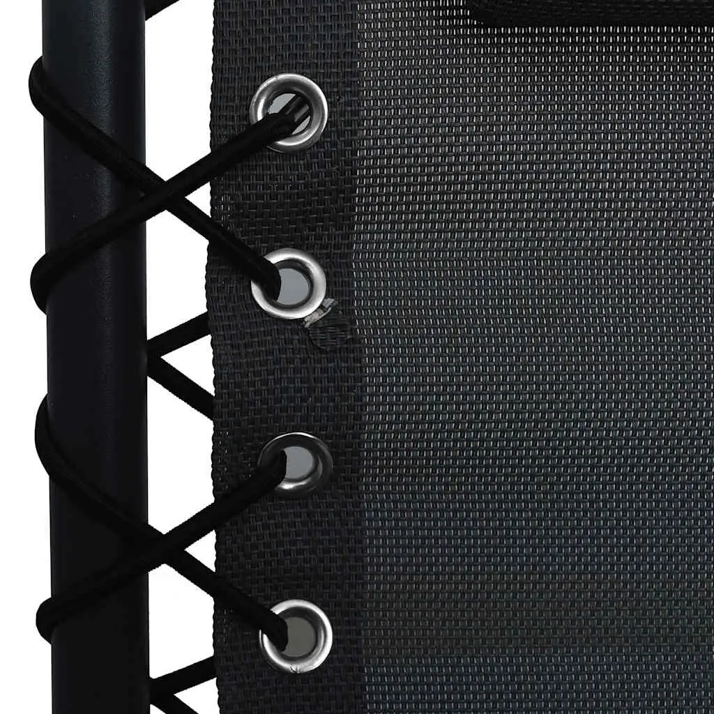 Black Textilene Deck Chair