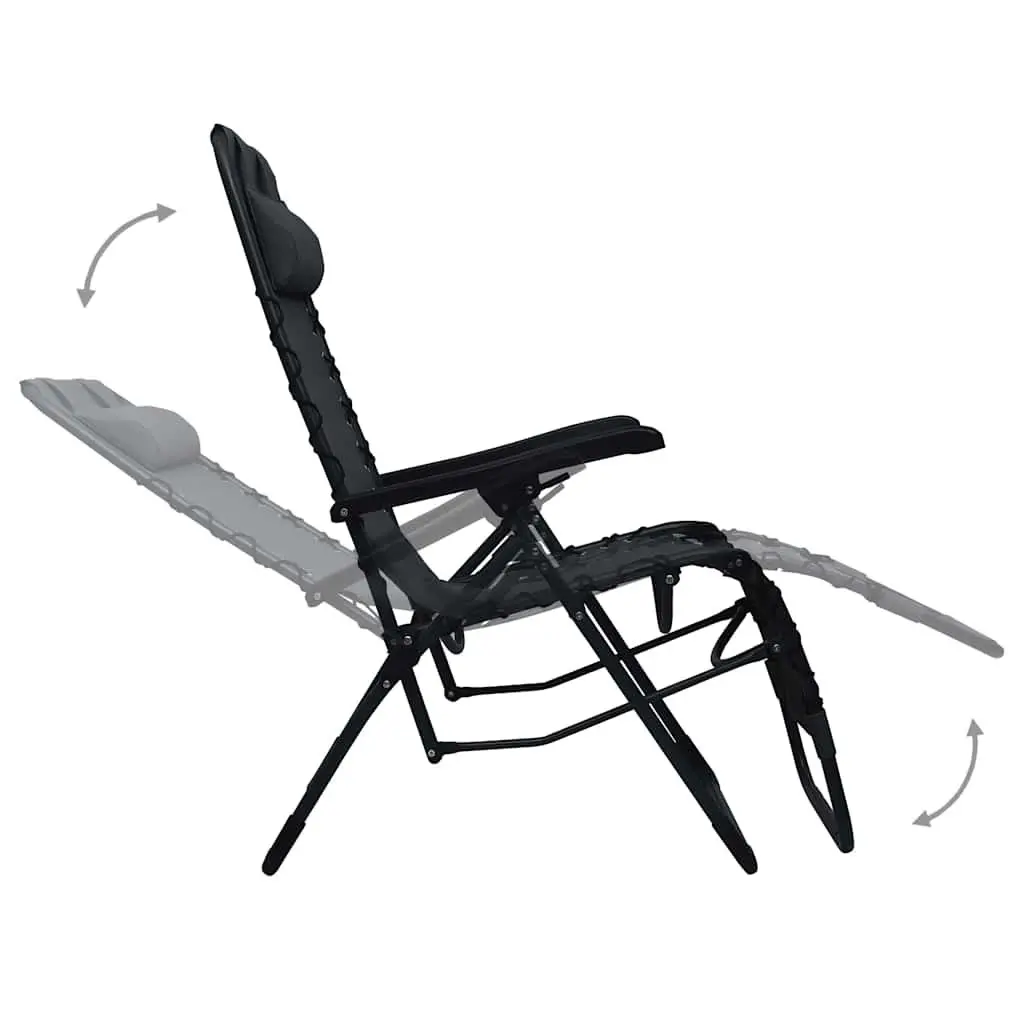 Black Textilene Deck Chair