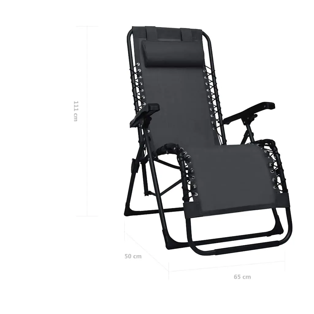 Black Textilene Deck Chair