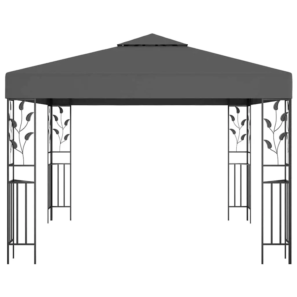 Gazebo Anthracite 3x3 m Outdoor Shade Canopy Steel Frame Vented Roof