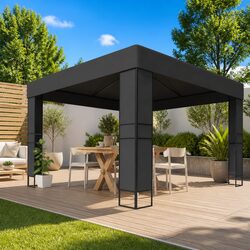 Concise 3x3 m Anthracite Double Roof Gazebo