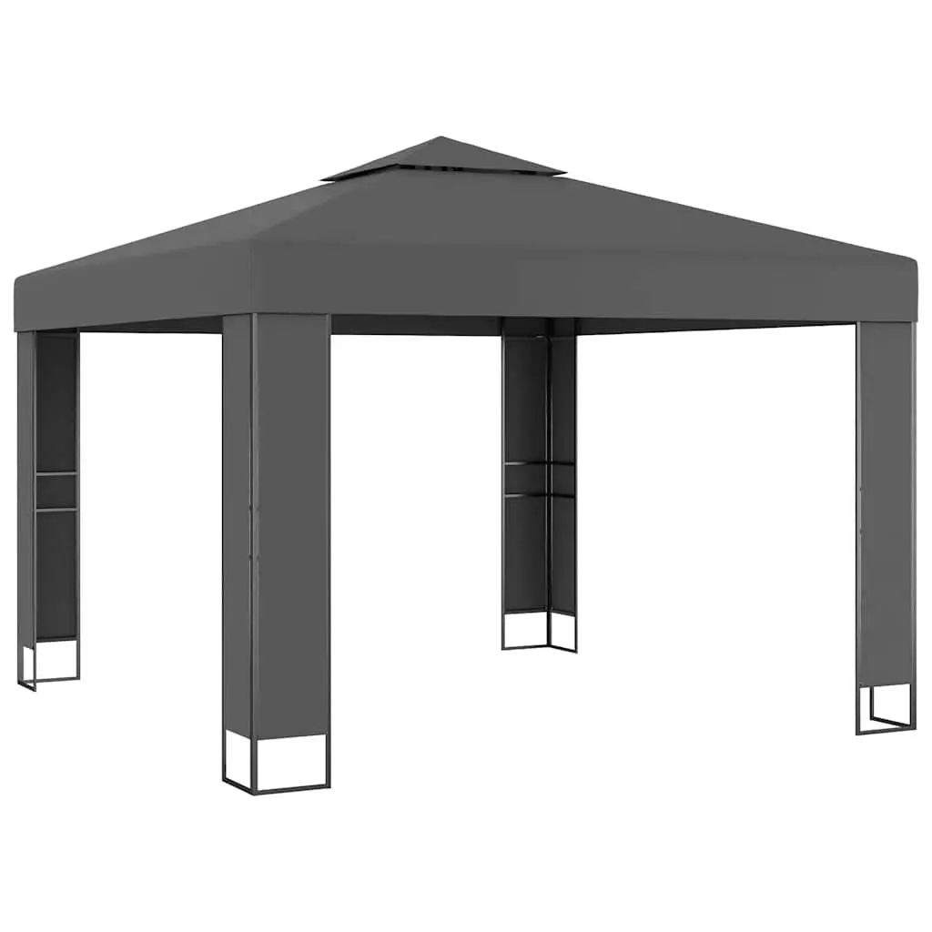 Gazebo Anthracite 3x3 m Double Roof Outdoor Garden Canopy Sunshade