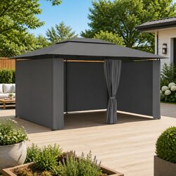Compact 4x3m Garden Marquee with Stylish Curtains