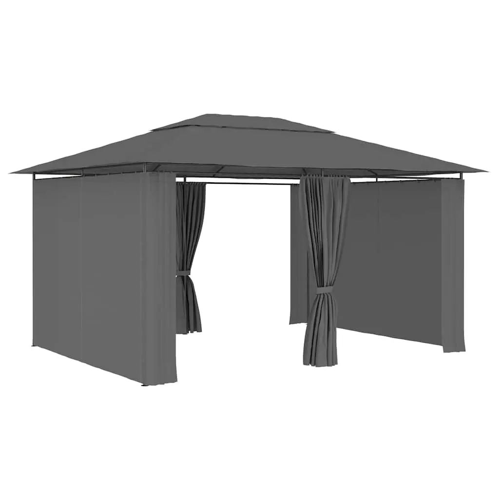 Garden Marquee Gazebo 4x3m Outdoor Canopy Curtains Anthracite Pavilion Sunshade