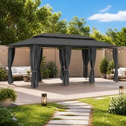 Compact Anthracite Gazebo with Easy Assembly