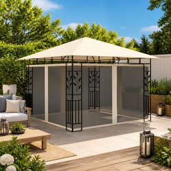 Outdoor Gazebo 3x3x2.73m with Mosquito Net Canopy Garden Patio Shelter Cream