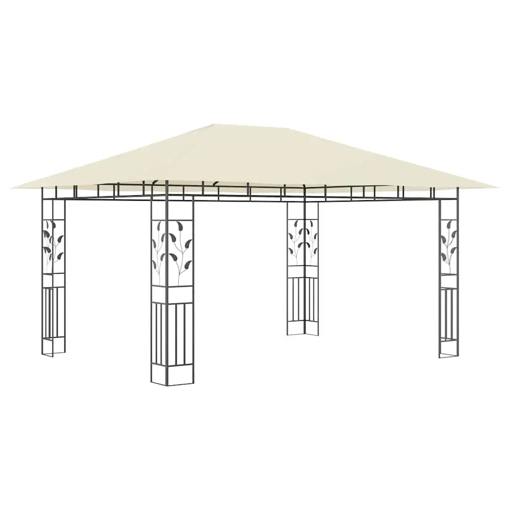 Garden Gazebo Cream 4x3x2.73m Metal Frame with Mosquito Net for Outdoor Shade