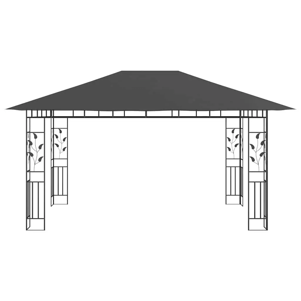 Garden Gazebo Anthracite 4x3x2.73m Outdoor Canopy with Mosquito Net