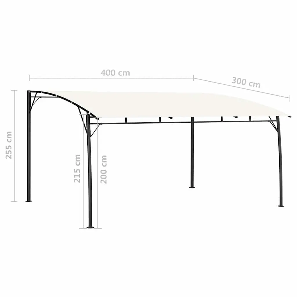 Garden Sunshade Awning Cream 4x3x2.55m Sturdy Metal Frame Outdoor Shelter