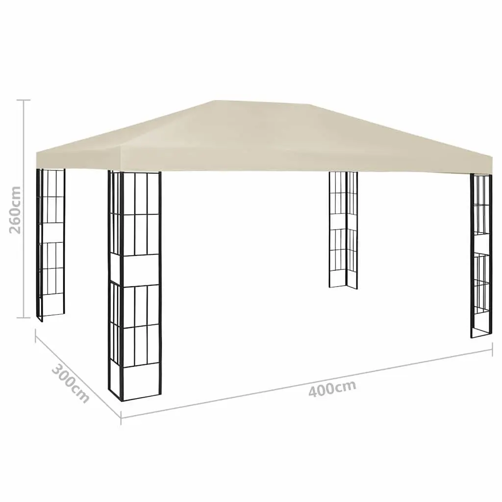 Outdoor Gazebo Cream 3x4 m Vented Canopy Patio Garden Shelter Shade Structure