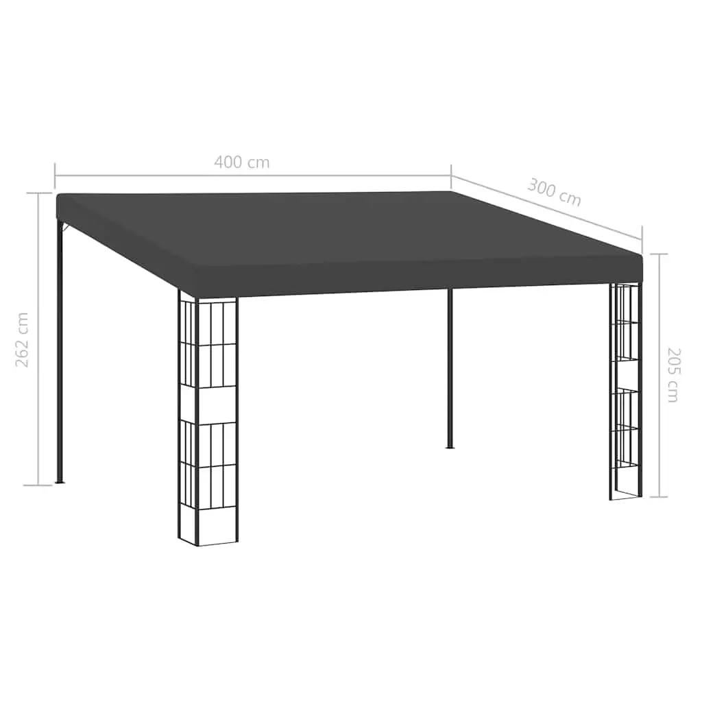 Wall-mounted Gazebo Anthracite 3x4 m Retractable Patio Sun Shade Shelter