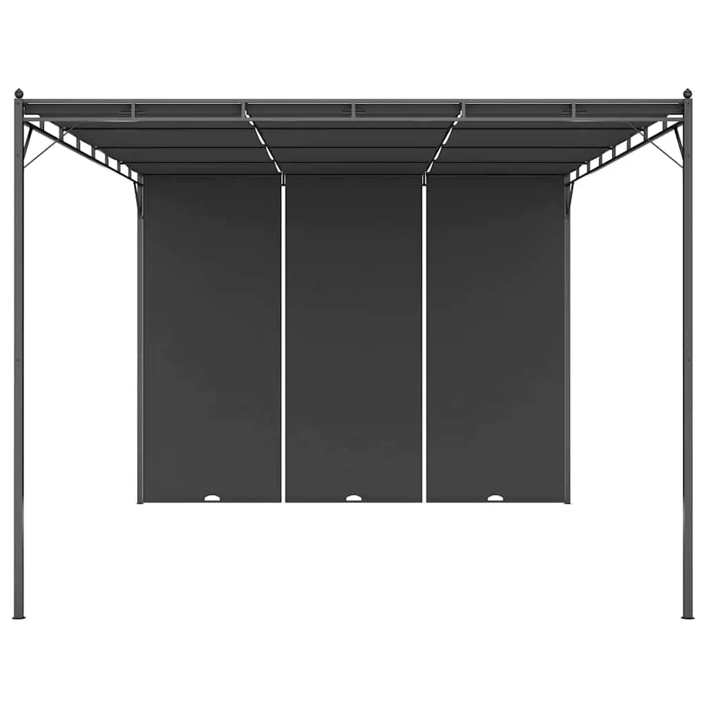 Garden Gazebo Anthracite 4x3m Powder-coated Steel Frame with Side Curtains