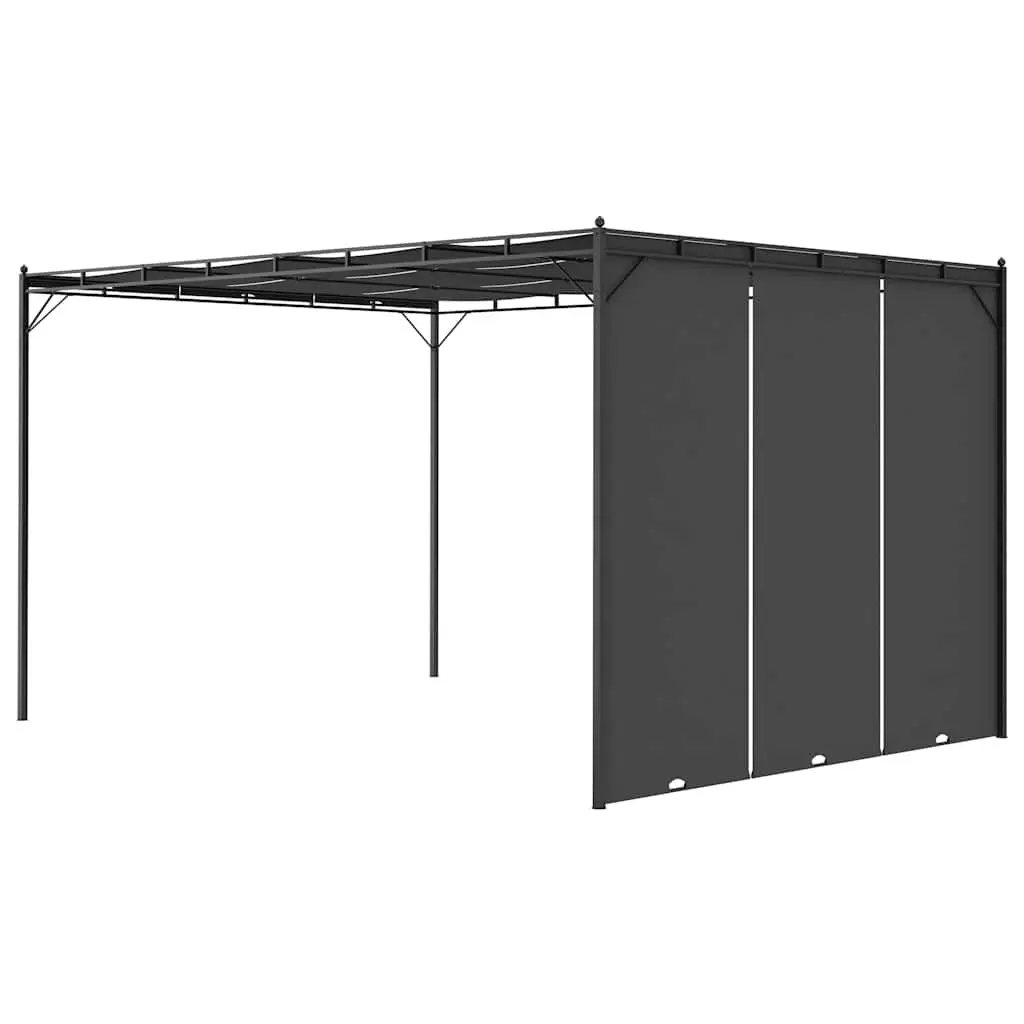Garden Gazebo Anthracite 4x3m Powder-coated Steel Frame with Side Curtains