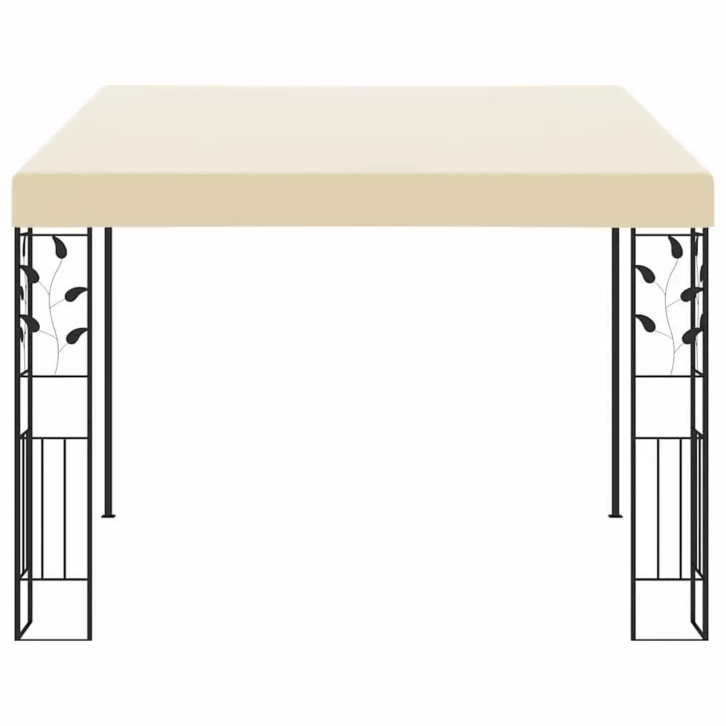 Gazebo Wall-Mounted Cream 3x3x2.5m Sturdy Polyester Outdoor Canopy Shade