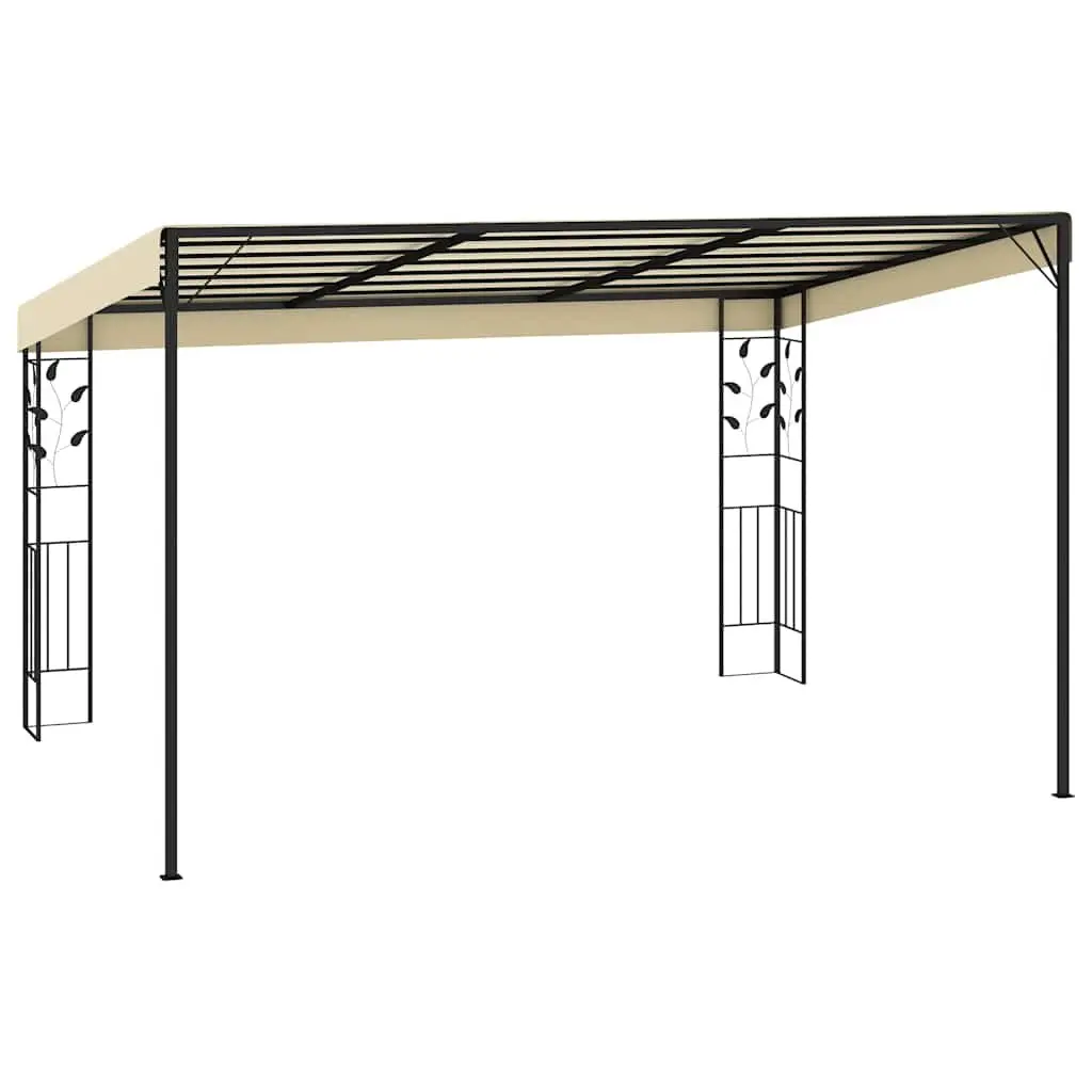 Wall-mounted Gazebo Cream 4x3x2.5m Outdoor Garden Canopy Shade Structure