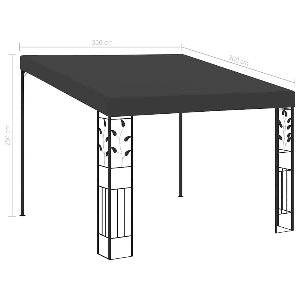 Wall-Mounted Gazebo Anthracite 3x3x2.5m Outdoor Garden Canopy Courtyard Shelter