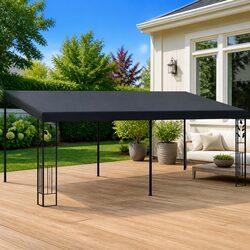 Wall-mounted Gazebo 6x3x2.5m Outdoor Garden Canopy Patio Shade Structure