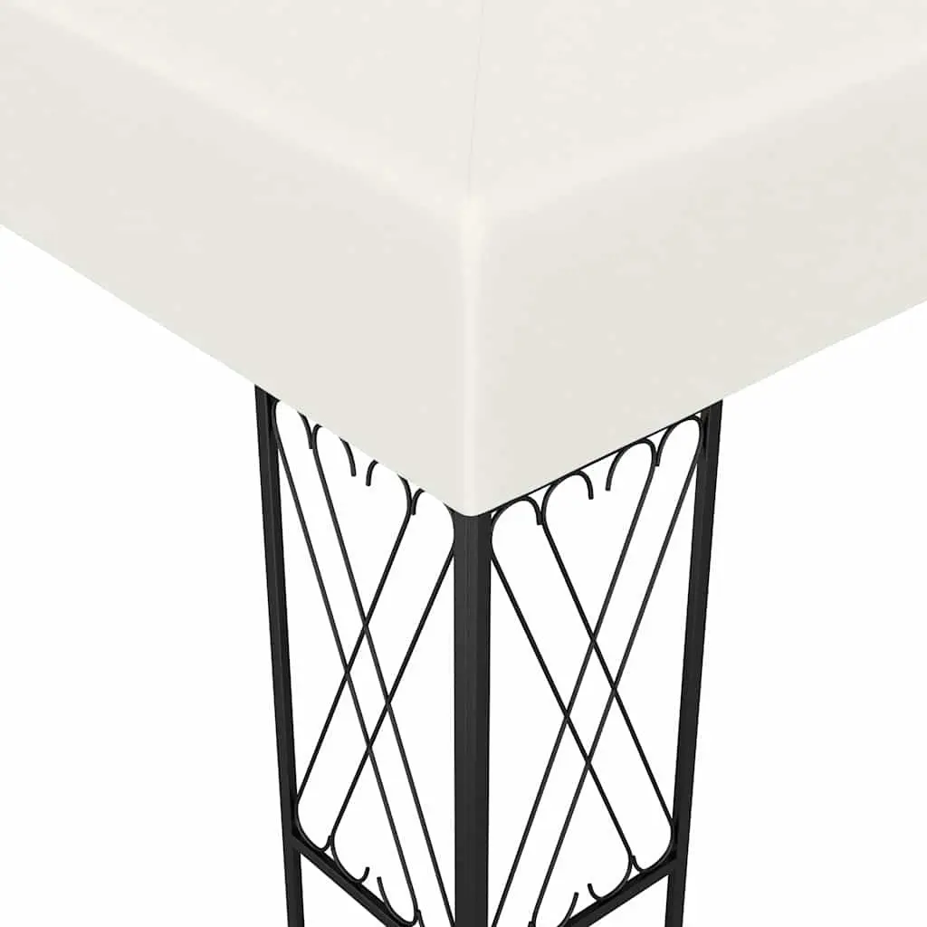 Gazebo Cream 3x4 m Outdoor Canopy Steel Frame Vented Roof Garden Shelter Patio