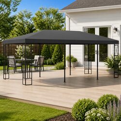 Compact Gazebo 3x6 m with Steel & Polyester Features