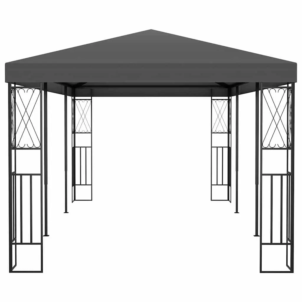 Gazebo Anthracite 3x6 m Steel Frame Polyester Roof Outdoor Canopy