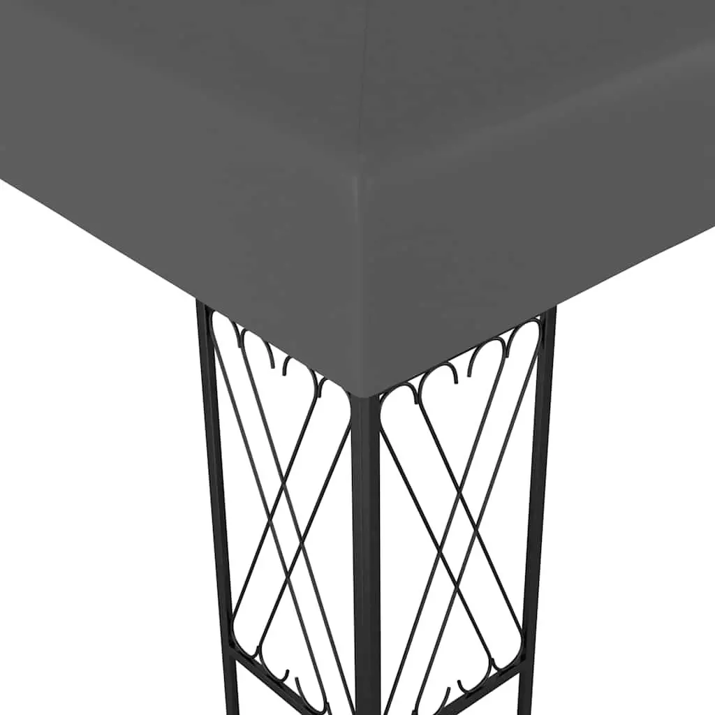 Gazebo Anthracite 3x6 m Steel Frame Polyester Roof Outdoor Canopy