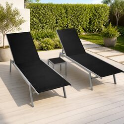 Concise Sun Loungers Set with Matching Table